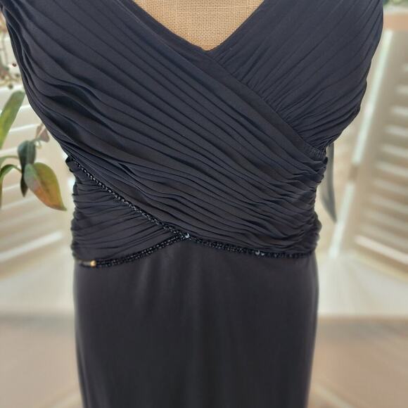 JS BOUTIQUE BLACK SEQUIN LONG V NECK DRESS WITH ROPE STRAPS TIE NEW SIZE 6 - Picture 5 of 8